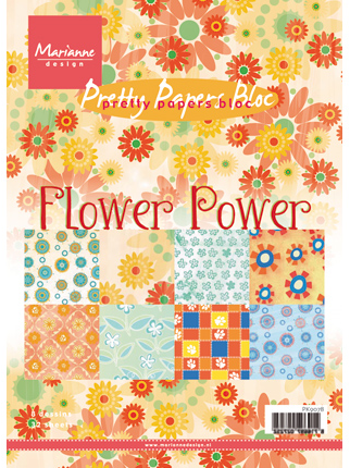Marianne Design PK9078 Papierblok A5 Flower Power 32 vel
