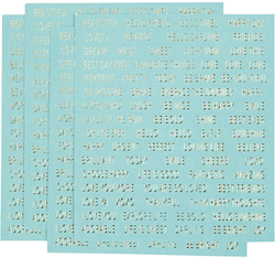 CC Stickers Teksten Goud 10x11,5 Turquoise 4 stuks