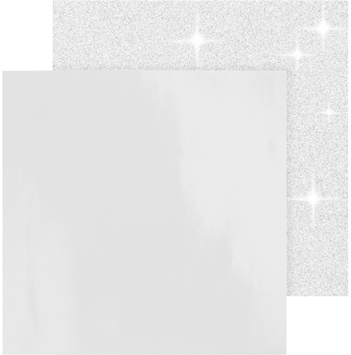 Design Papier 30.5x30.5 cm Glitter Wit, 2 vel