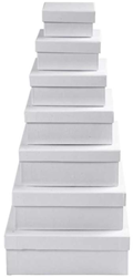 CC Kartonnen Vierkante Dozen Set 7 stuks h: 4.5-7.5 cm d: 9-21 cm
