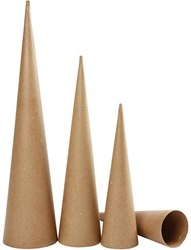 CC Papier-maché Hoge Kegels Set 3 stuks 3 Stuk, H: 30-40-50 cm