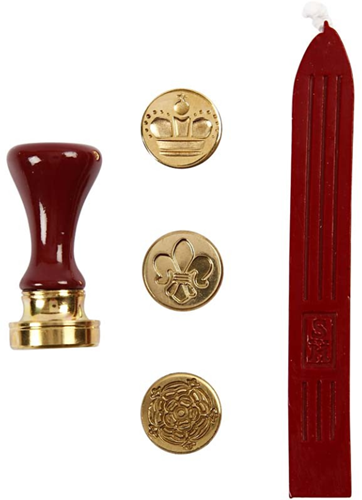 Manuscript Zegelwas Set 18 mm Kroon, Lelie en Bloem