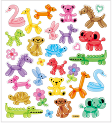 CC Stickers, balloon animals, 15x16,5 cm, 1 sheet