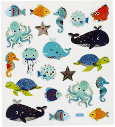 CC Stickers, sea animals, 15x16,5 cm, 1 sheet
