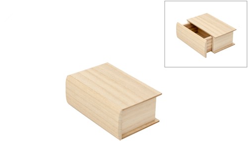 Houten Lade Doos Boek 13x8,5x5 cm