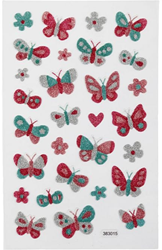 CC Glitter Stickers, butterflies, 10x16 cm, 1 sheet