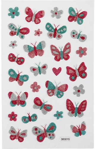 CC Glitter Stickers, butterflies, 10x16 cm, 1 sheet