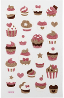 CC Glitter Stickers, muffins, 10x16 cm, 1 sheet