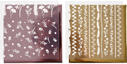 CC Deco Folie 15x15 cm Bloemen en Veren 2 stuks