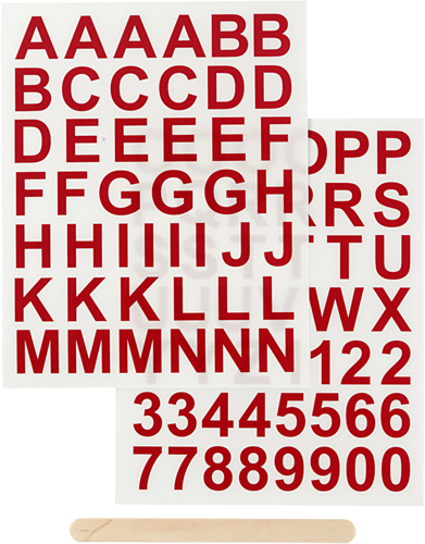 CC Rub-On Sticker Letters en Cijfers Rood