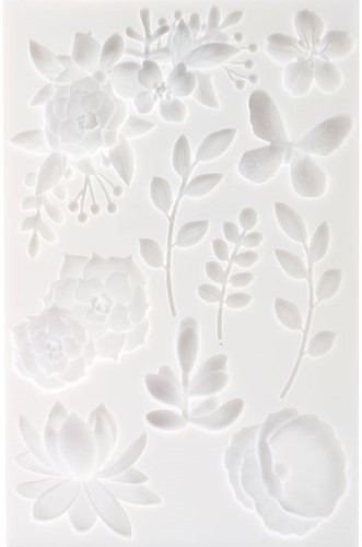 GC Siliconen Mal 20x13 cm Bloemen