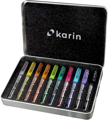 Karin Deco Brushmarker Metallic Box 10 stuks
