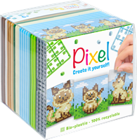 Pixelhobby Pixel cube (3 baseplates + 18 Pixel squares) - Cats