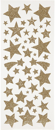 CC Glitter Stickers 10x24 cm Gouden Sterren