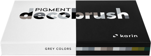 Karin Deco Brushmarker Pigment Collection 12 stuks Grey