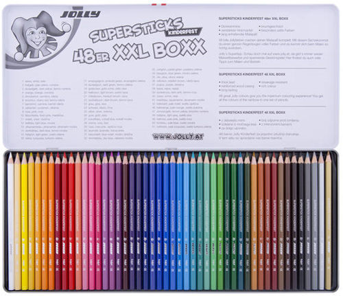 Jolly Supersticks Classic kleurpotloden Voetbal XXL Boxx 48 stuks-2