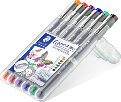 Staedtler Pigmentliner farbig 6 Stck