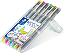 Staedtler Pigmentliner farbig 6 Stck