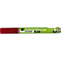 CC Glas- en Porseleinstift Semi-transparant Donkerrood Glitter