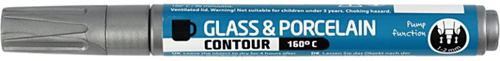 CC Glas- en Porselein Contourstift Zilver