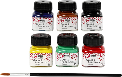 Kreul Glas- en Porseleinverf Classic Set 6x20 ml