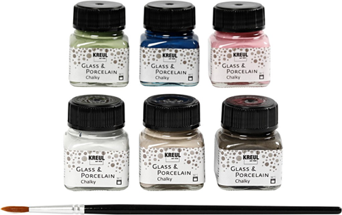 Kreul Glas- en Porseleinverf Chalky Set 6x20 ml