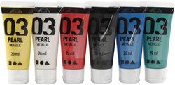 A-Color Acrylic Paint Metallic, 6 Primary colours, 6x20 ml