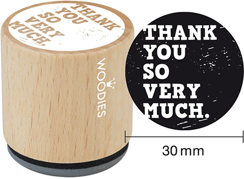 Woodies Houten Stempel 30 mm Thank You