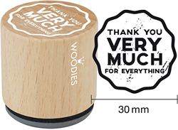Woodies Houten Stempel 30 mm Thank You For Everything
