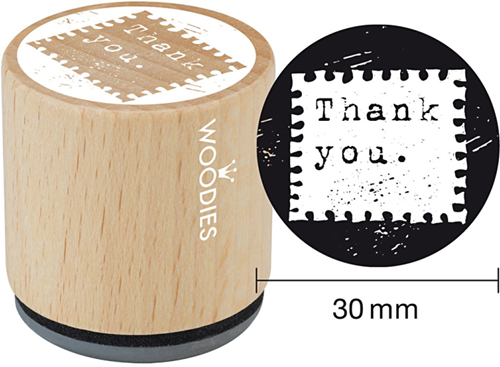 Woodies Wooden Stamp 30 mm Thank you