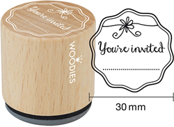 Woodies Houten Stempel 30 mm You're Invited