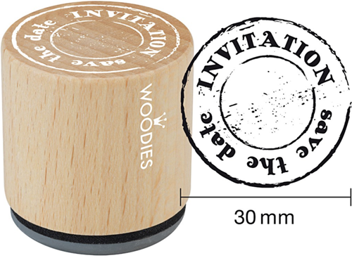 Woodies Houten Stempel 30 mm Save the Date