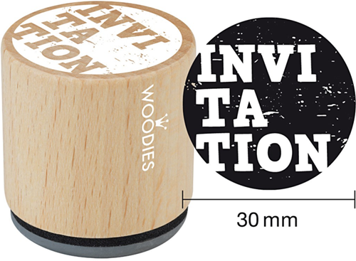 Woodies Houten Stempel 30 mm Invitation