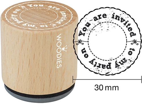 Woodies Houten Stempel 30 mm You're Invited