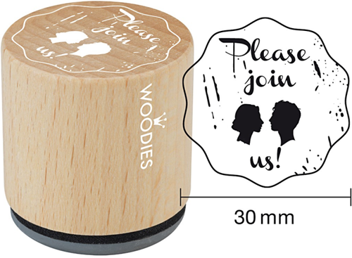 Woodies Holzstempel 30 mm Please Join Us