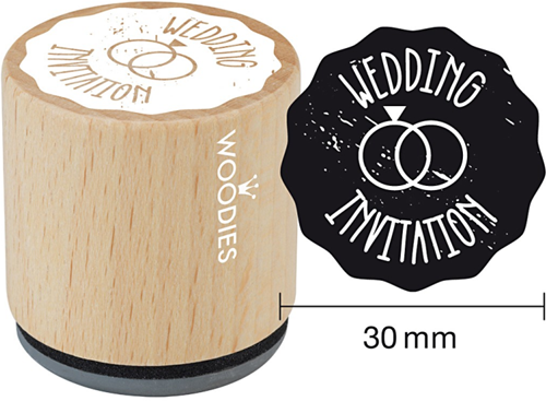 Woodies Wooden Stamp 30 mm Wedding Invitation