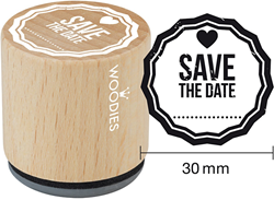 Woodies Houten Stempel 30 mm Save the Date