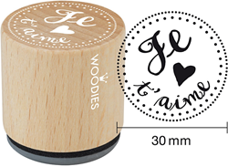 Woodies Houten Stempel 30 mm Je T'aime