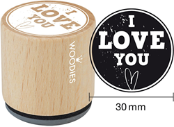 Woodies Houten Stempel 30 mm I Love You