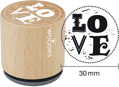 Woodies Houten Stempel 30 mm LOVE