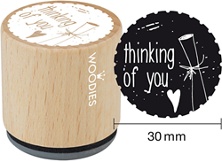 Woodies Houten Stempel 30 mm Thinking of You