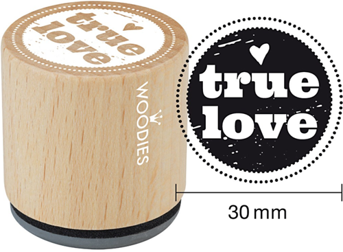 Woodies Wooden Stamp 30 mm True Love