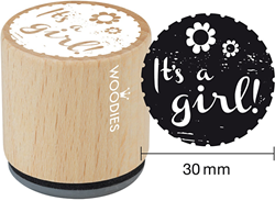 Woodies Houten Stempel 30 mm It's a Girl