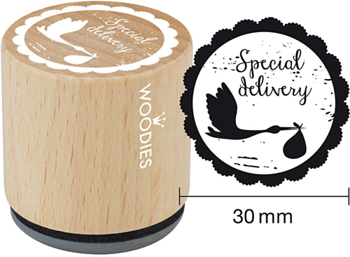 Woodies Wooden Stamp 30 mm Special Delivery