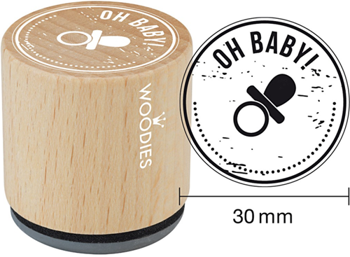 Woodies Houten Stempel 30 mm Oh Baby