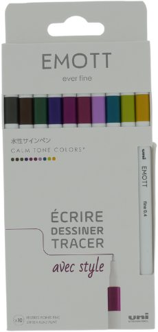 Uni Emott Fineliner Set Calm Tone 10 stuks