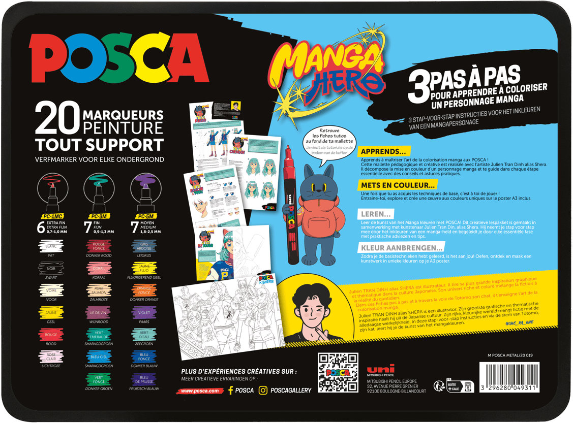 Uni Posca Paint Marker Case Stickers Manga Hero 20 pieces iHobby