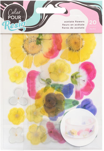 Color Pour Acetaat Bloemen 20 stuks