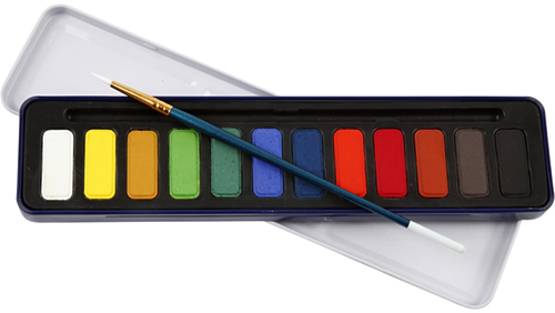 Colortime Aquarelverf Tabletten Set 12 kleuren