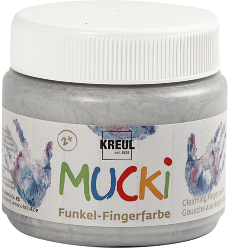 Mucki Vingerverf Metallic Zilver 150 ml